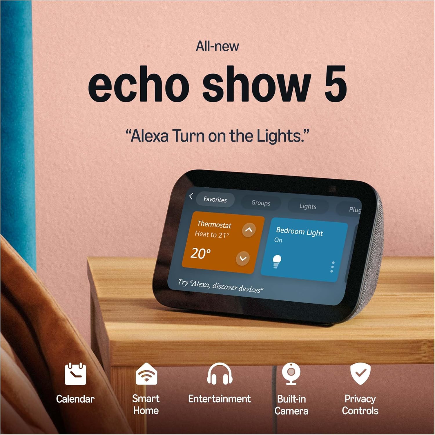 Amazon Echo Show 5 (newest model), Smart display with 2…